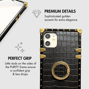 iPhone Case with Ring "Alpha" | Croco phone case by PURITY