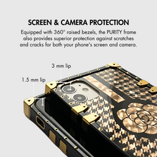 Load image into Gallery viewer, Black and gold houndstooth iPhone case &quot;Bijou&quot; by PURITY
