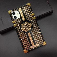 Load image into Gallery viewer, Black and gold houndstooth iPhone case &quot;Bijou&quot; by PURITY
