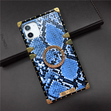 Load image into Gallery viewer, iPhone case &quot;Blue Rattlesnake&quot; by PURITY™ | Blue snakeskin iPhone case
