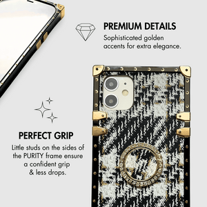 Black and white tweed iPhone Case "Campfire" by PURITY