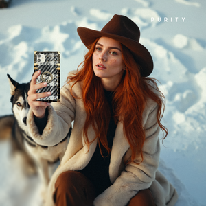 Black and white tweed iPhone Case "Campfire" by PURITY