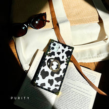 Load image into Gallery viewer, iPhone Case with Ring &quot;Chaos&quot; | Cow print square iPhone case by PURITY
