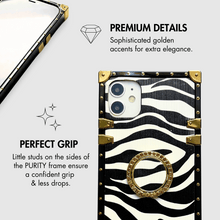 Load image into Gallery viewer, iPhone Case with Ring &quot;Instinct&quot; | Zebra pattern iPhone case by PURITY
