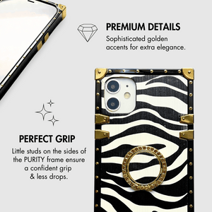 iPhone Case with Ring "Instinct" | Zebra pattern iPhone case by PURITY