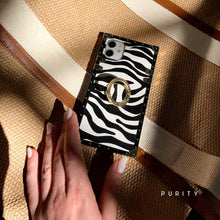 Load image into Gallery viewer, iPhone Case with Ring &quot;Instinct&quot; | Zebra pattern iPhone case by PURITY
