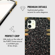 Load image into Gallery viewer, Black Glitter iPhone case &quot;Minuit&quot; by PURITY
