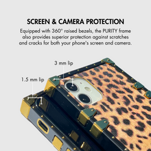 Load image into Gallery viewer, iPhone Case with Ring &quot;Power&quot; | Cheetah print square iPhone Case by PURITY
