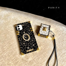 Load image into Gallery viewer, Black and gold floral iPhone Case &quot;Prairie&quot; by PURITY
