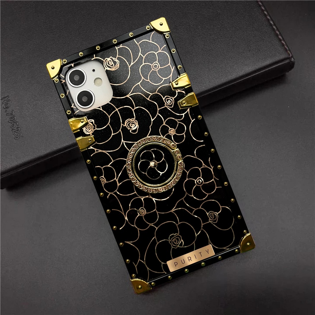 Black and gold floral iPhone Case 