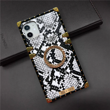 Load image into Gallery viewer, Samsung Case with Ring &quot;Albino&quot; by PURITY™ | Black and white snakeskin phone case for Samsung
